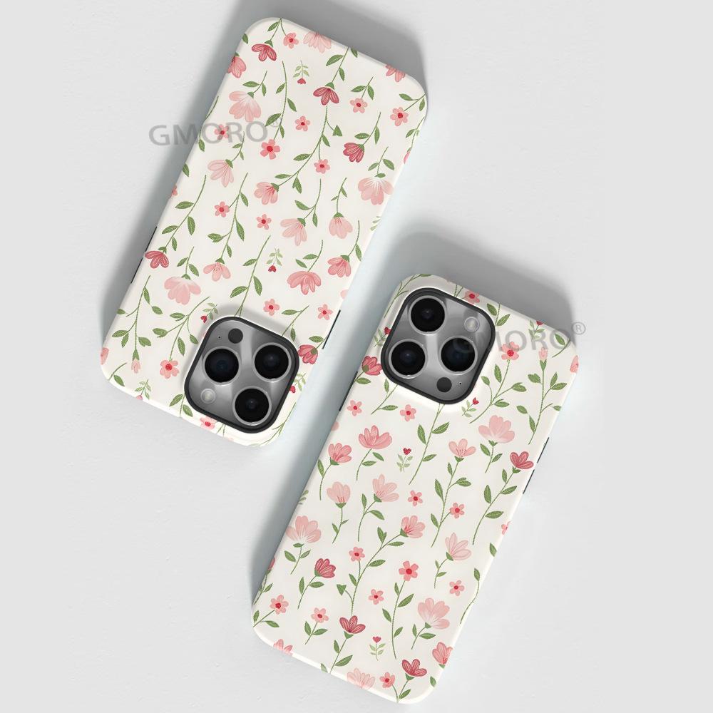 Gentle and fresh floral magnetic mobile phone case for foreign trade Apple 17promax heat transfer film 16 protective case