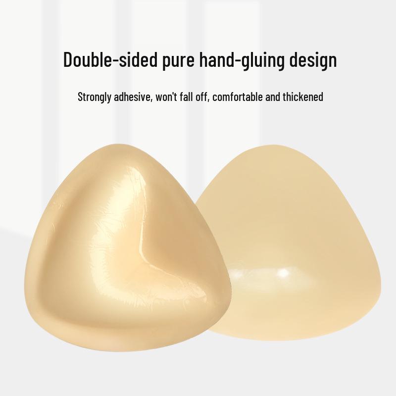 Inverted V Triangle Double-Sided Breast Pads: Adhesive, Thickened, Invisible Nipple Covers for Swimsuits.