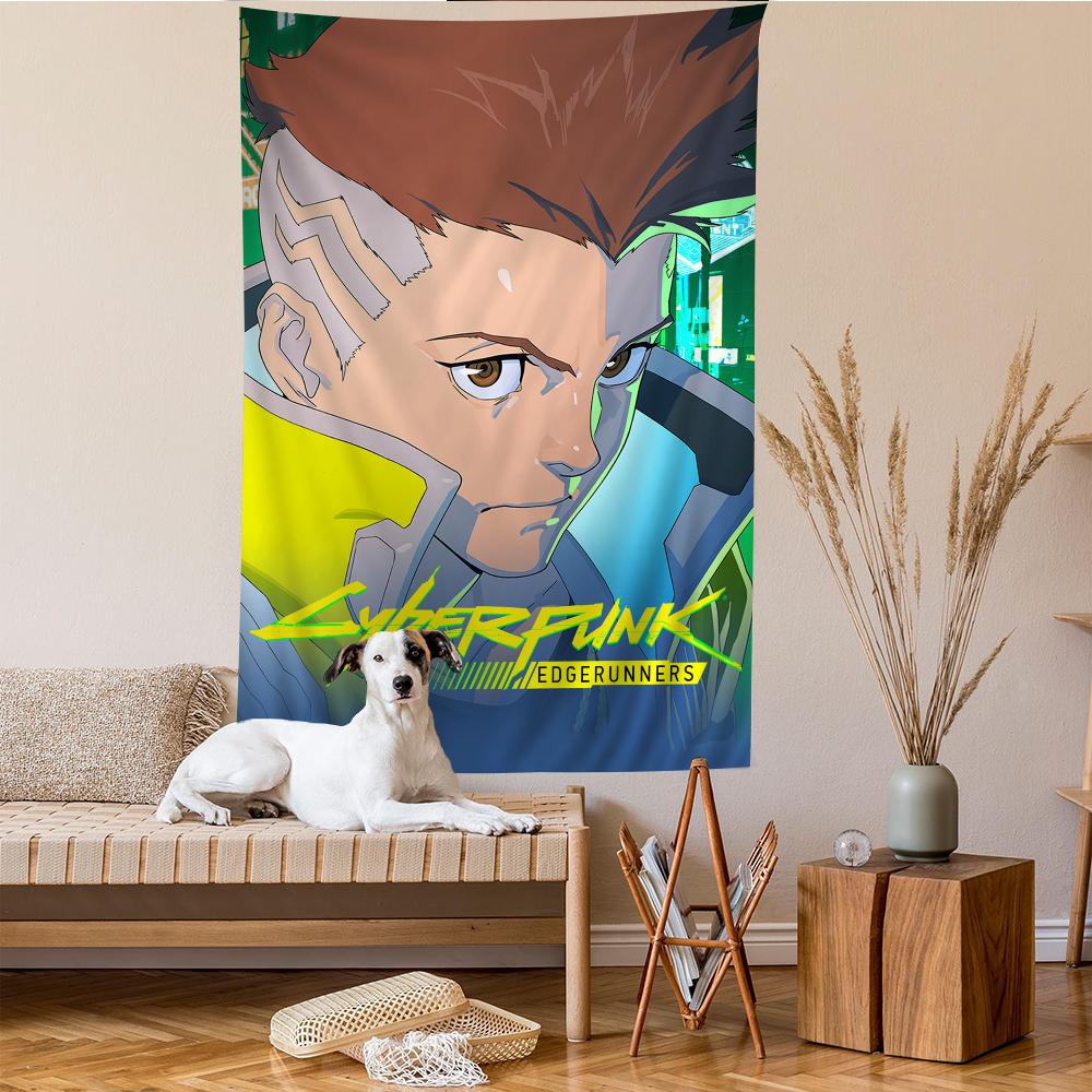 Anime CCyberpunk EEdgerunners Colorful Tapestry Wall Hanging Bohemian Wall Tapestries Mandala Wall Art Decor