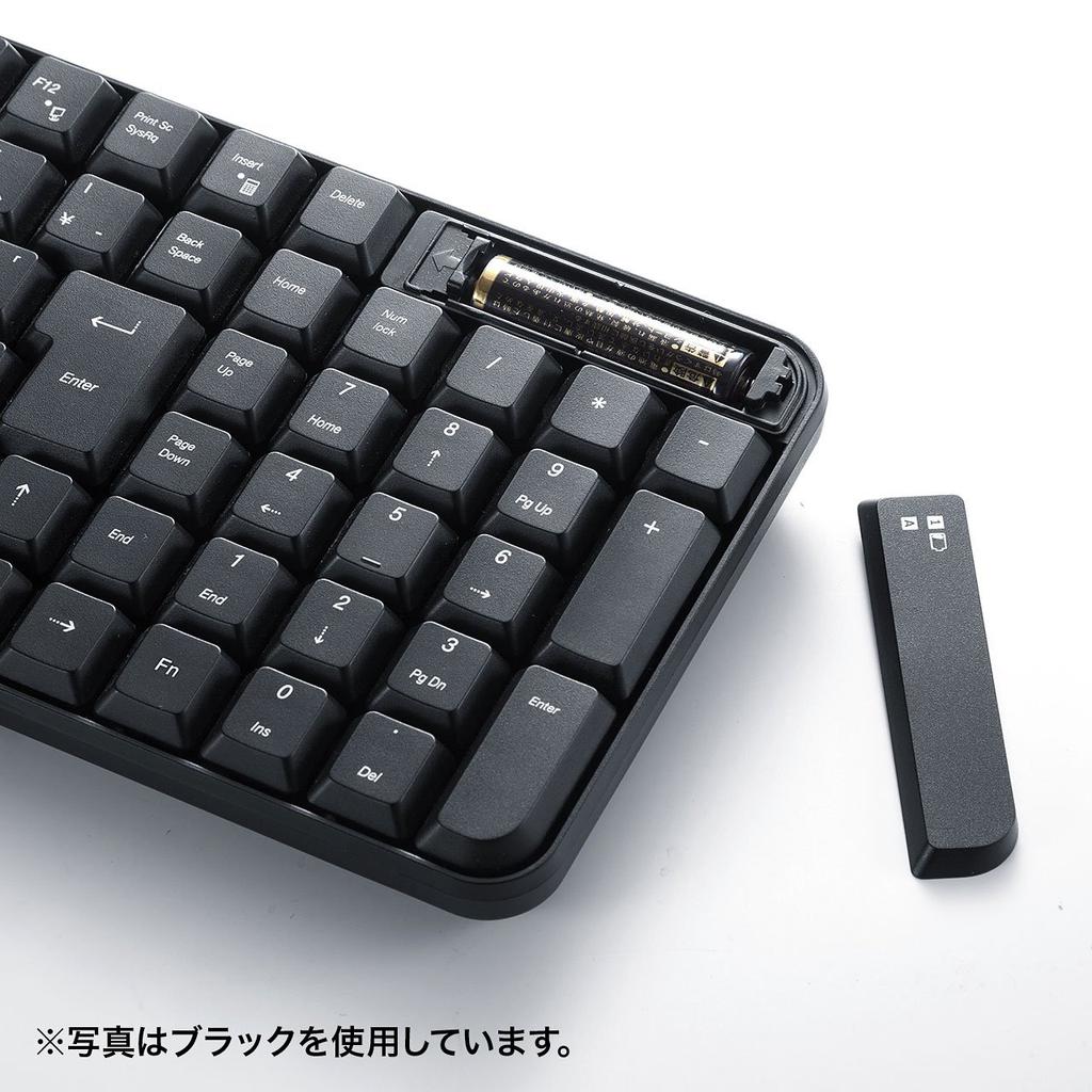 Sanwa Supply Wireless Keyboard with Mouse, White, SKB-WL25SETW