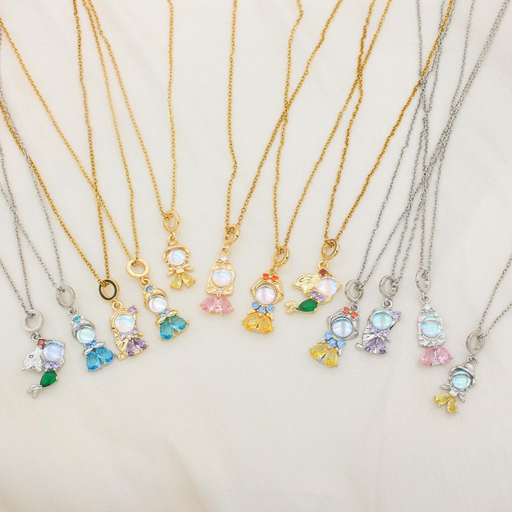 Necklace Women's Summer Aurora Miniature Zirconium New Titanium Steel Necklace Fashion Accessory High-end Lockbone Chain