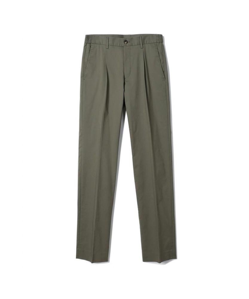 NOTIG One-Pleat Slim Fit Cotton Blend Spandex Pants Khaki_Okg1Ptlp195Kk