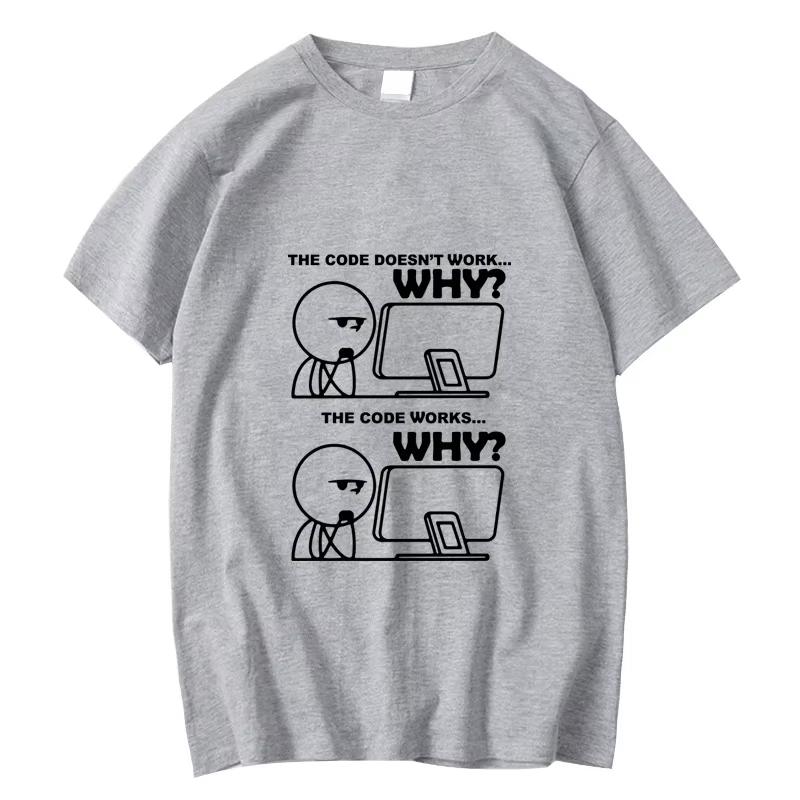 

Summer Tshirt Funny Programmer Printed Summer Round Neck Cool for Women Short Sleeve Tshirt FeUnisex Casual Clothing S