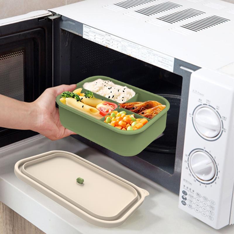 Portable Silicone Lunch Box, Food Storage Box, Portable Fruit Box, Microwaveable Food Container, No Deformation