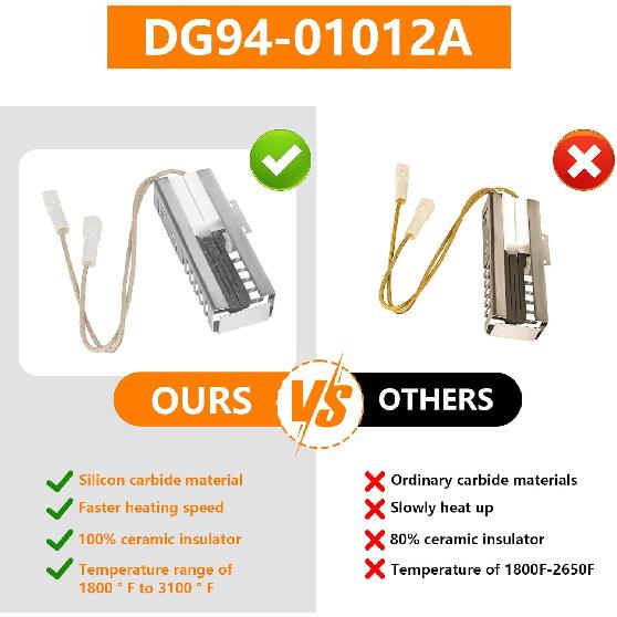 Oven Range Igniter Compatible with Samsung NX58M9420SS/AA Samsung NX58K3310SS/AA Samsung NX58K9852SG/AA Samsung NX58M6850SG/AA Ranges L