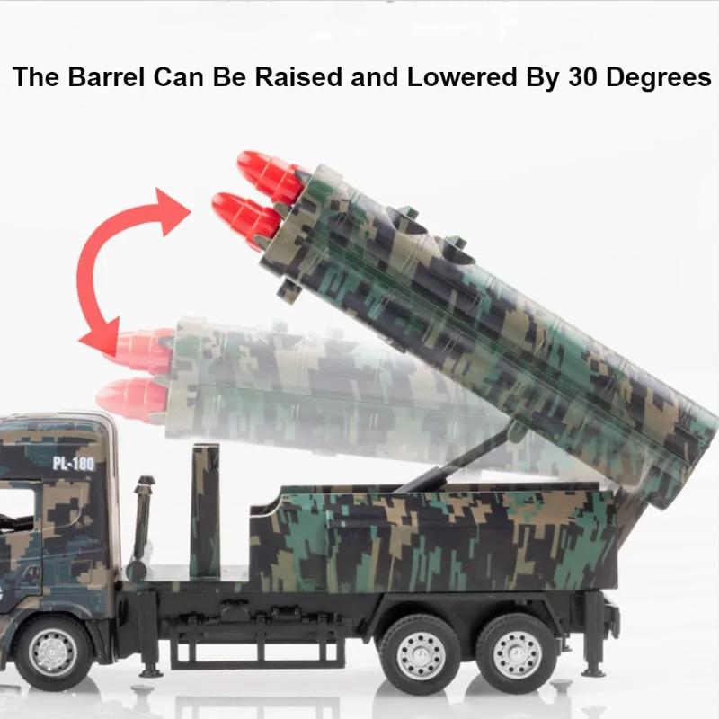 Large Alloy Missile Car Model Boy Rocket Cannon Can Fire Shells Military Model Tank Children Armored Car Toy Birthday Gift
