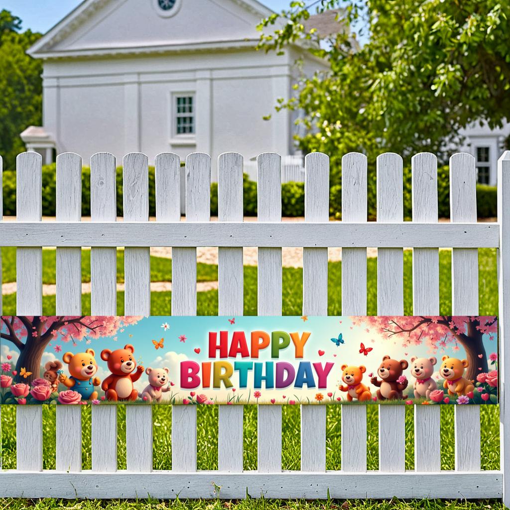 Reusable Kids birthday backdrop Cheerful Foldable Lightweight Party banner Interactive Kids party decoration for Gathering