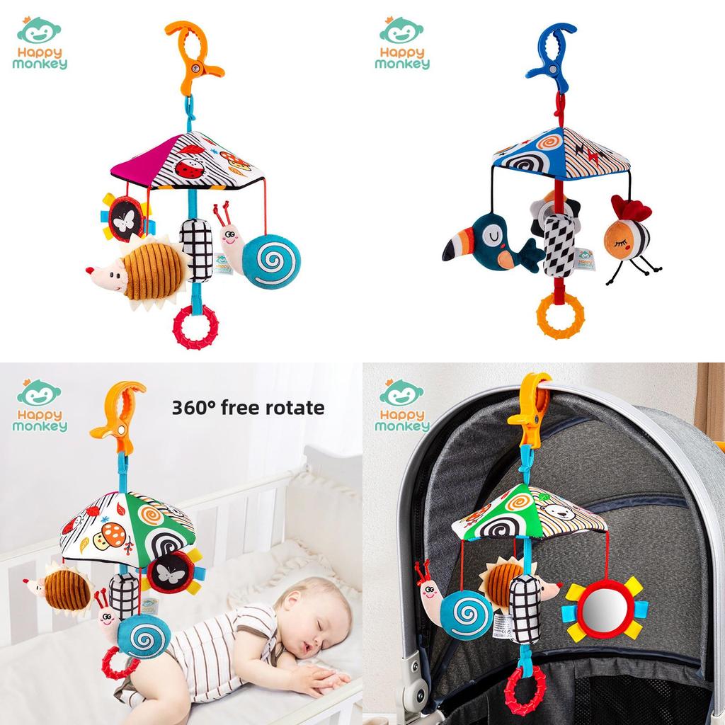 Hedgehog Bird Plush Baby Stroller Pendant Wind Chime With Sensory Development For Newborns And Toddlers