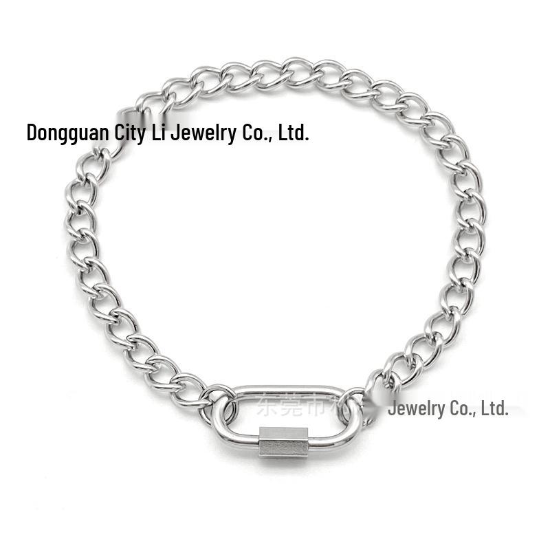 European Hot-Selling Cuban Screw Clasp Hip Hop Necklace