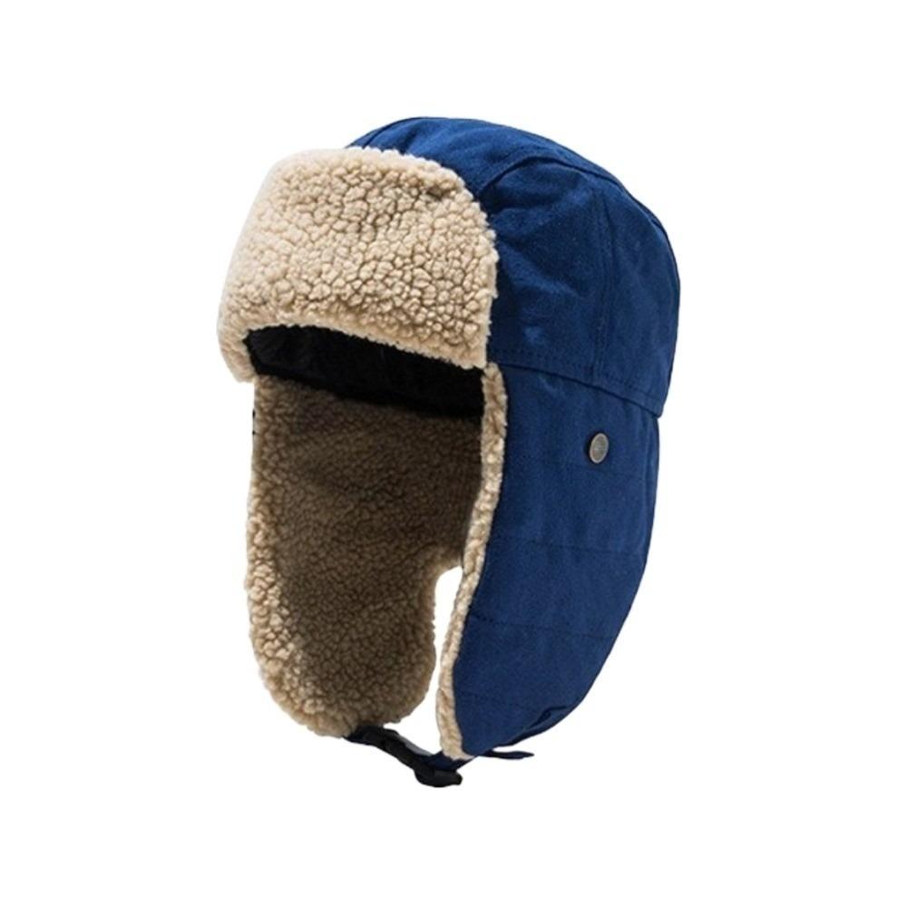 Windproof Ear Protective Hat Thickened Lei Feng Cap Simple Winter Plush Hat  Ski