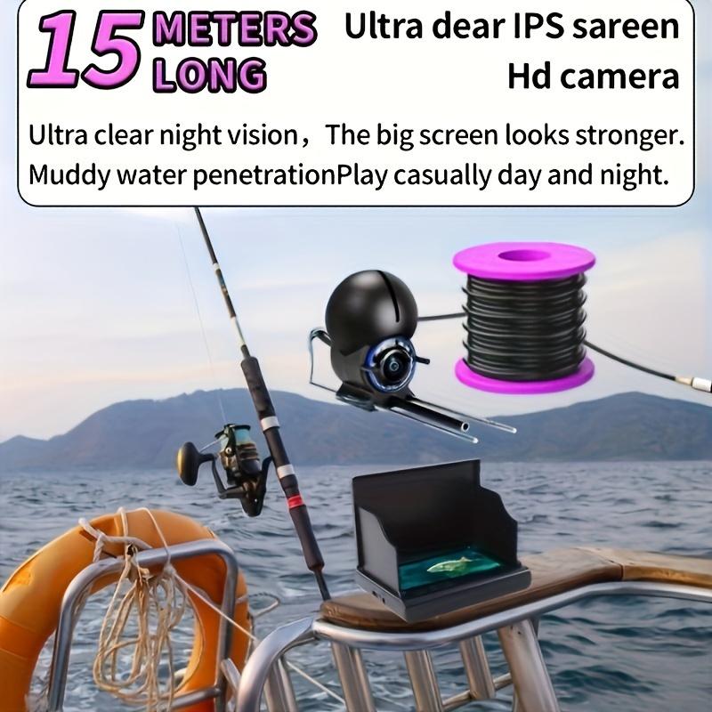 

Сверхчеткая камера для рыбалки 1080P HD с экраном 4,3 дюйма, зарядка через USB, прочный материал ABS, подходит для рыболовов, черная, перезаряжаемая литиевая батарея 15 meters