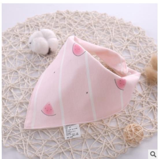 Baby Bibs Triangle Double Cotton Bibs Cartoon Print Saliva Towel Baby Boys Girls Feeding Apron Cotton Bandana Bibs Burp Cloths