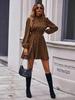2025 Leopard Print Long Sleeve Dress for Women