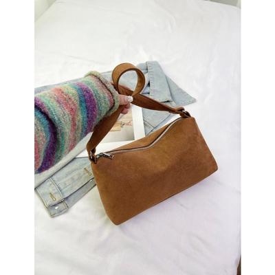 Large Capacity Solid Faux Suede Simple Sweet Shoulder Bags Autumn and Winter 2026  Commute Casual Women's Crossbody Bags