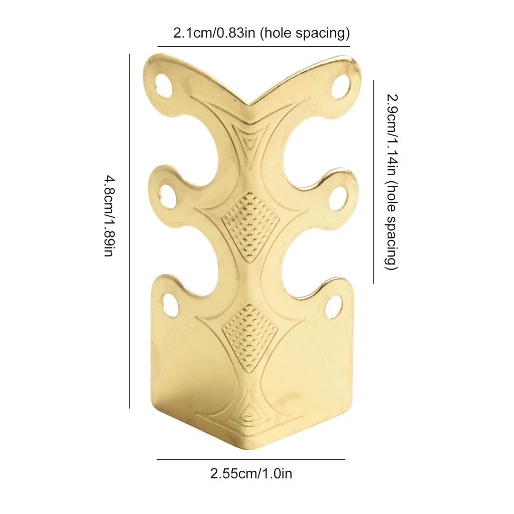 6PCS Vintage Metal Corner Protector Iron Skirting Board Corner Protector Furniture Wooden Box Decorative Corner Guard Board