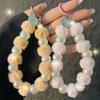 Autumn Winter Plush Phone Strap Fashion Pearl Pom Pom Beaded Phone Chain Pendant Short Wrist Handheld Chain
