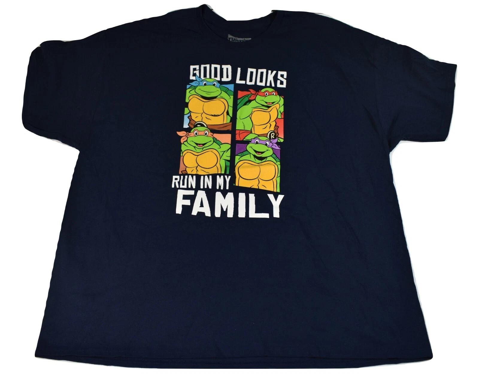 

Teenage Mutant Ninja Turtles Mens Good Looks Run In My Family Shirt New 3XL, 4XL M