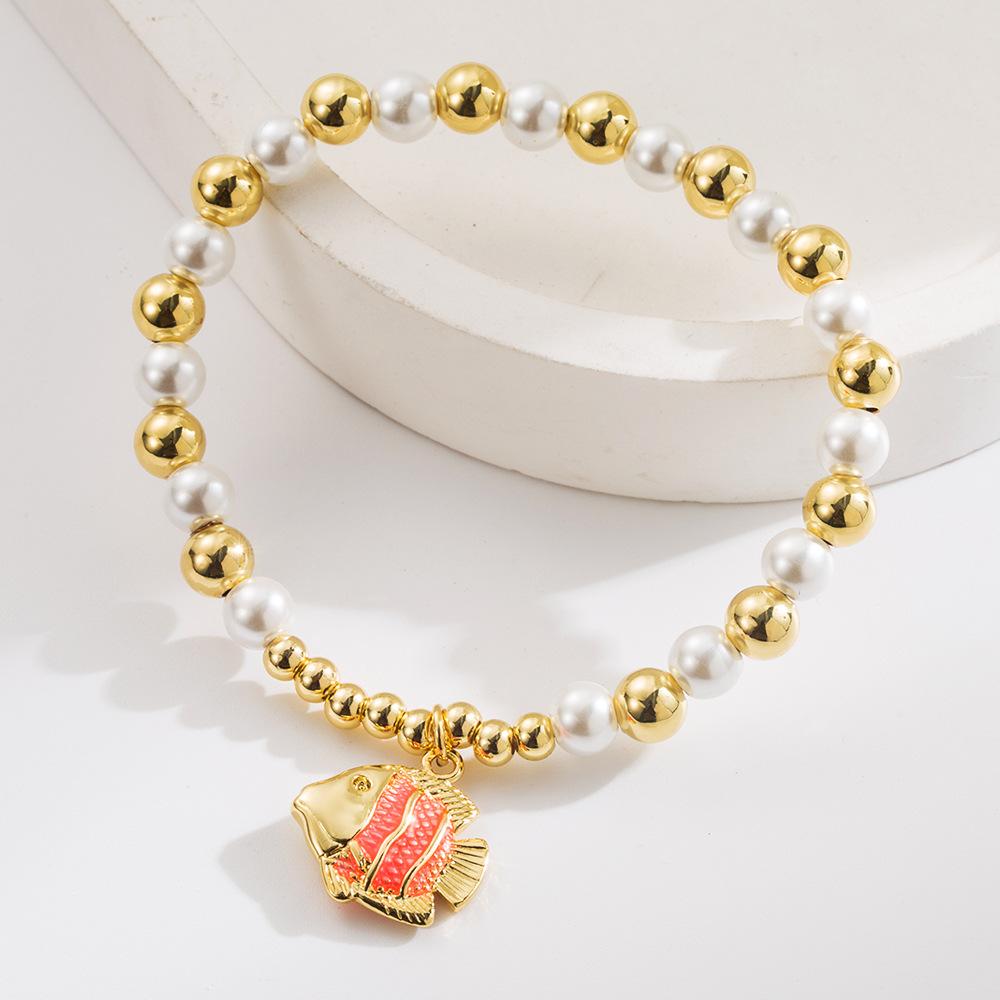 JYL TS Bracelet Women s  Fruit Charm Beads Enhances Freshness And Vitality Pink неба пурпурный