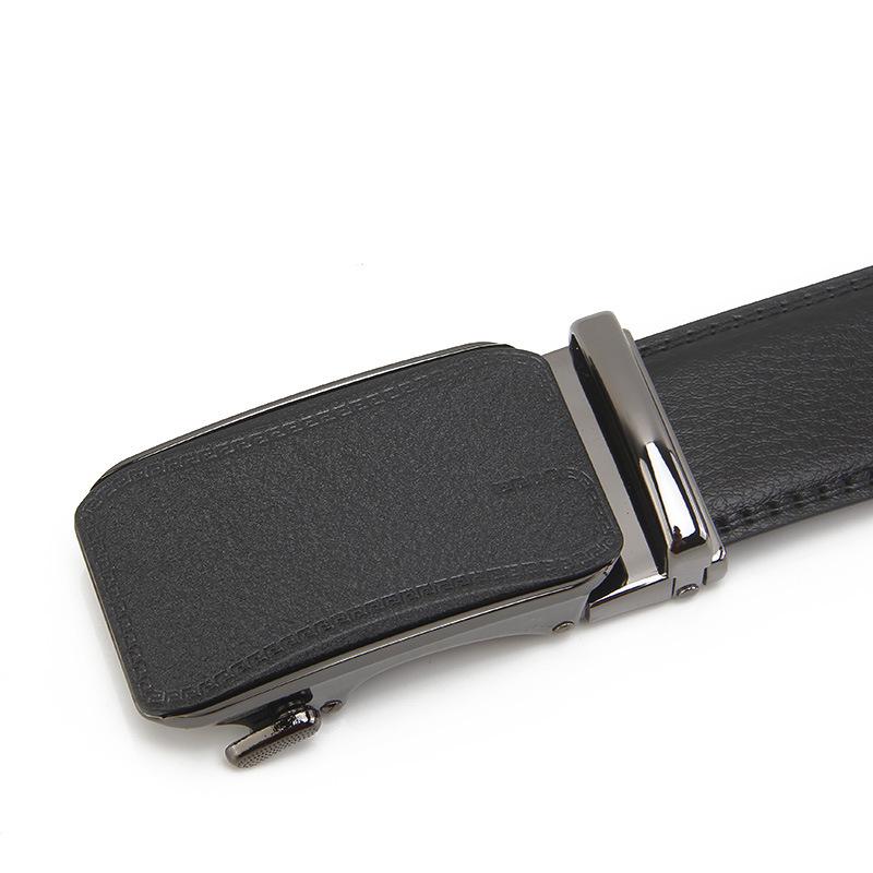

Матовый ремень с автоматической пряжкой, двухслойная коровья кожа, деловой и повседневный, мужской модный ремень 110-130cm