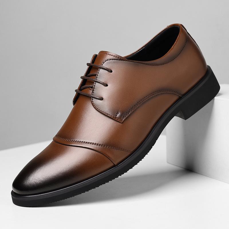 

Осень и зима новая кожаная обувь мужская деловая модельная кожаная обувь низкая кожаная обувь мужская шнуровка дышащая мужская обувь 44