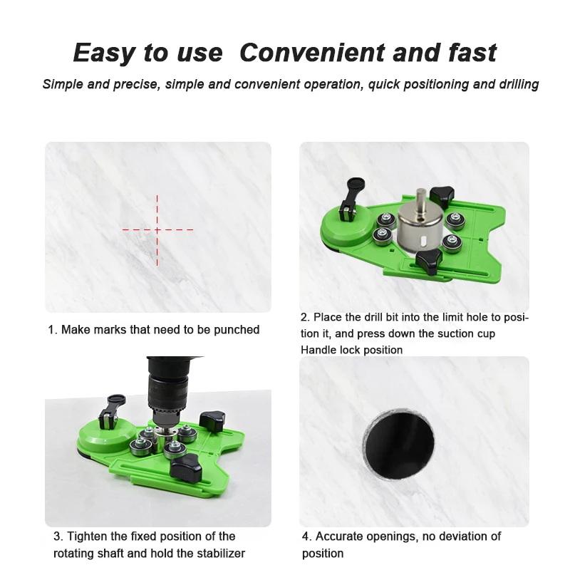 Glass Tile Opening Locator Suction Cup Marble Punch Drill Guide Diamond Drill Adjustable Guide Hole Locator