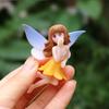 Kleine Feenfiguren Miniatur Gartenaccessoires , Geburtstagstortenaufsatz Blumentopf Heimdekoration Mädchen Fliegenflügel Figuren