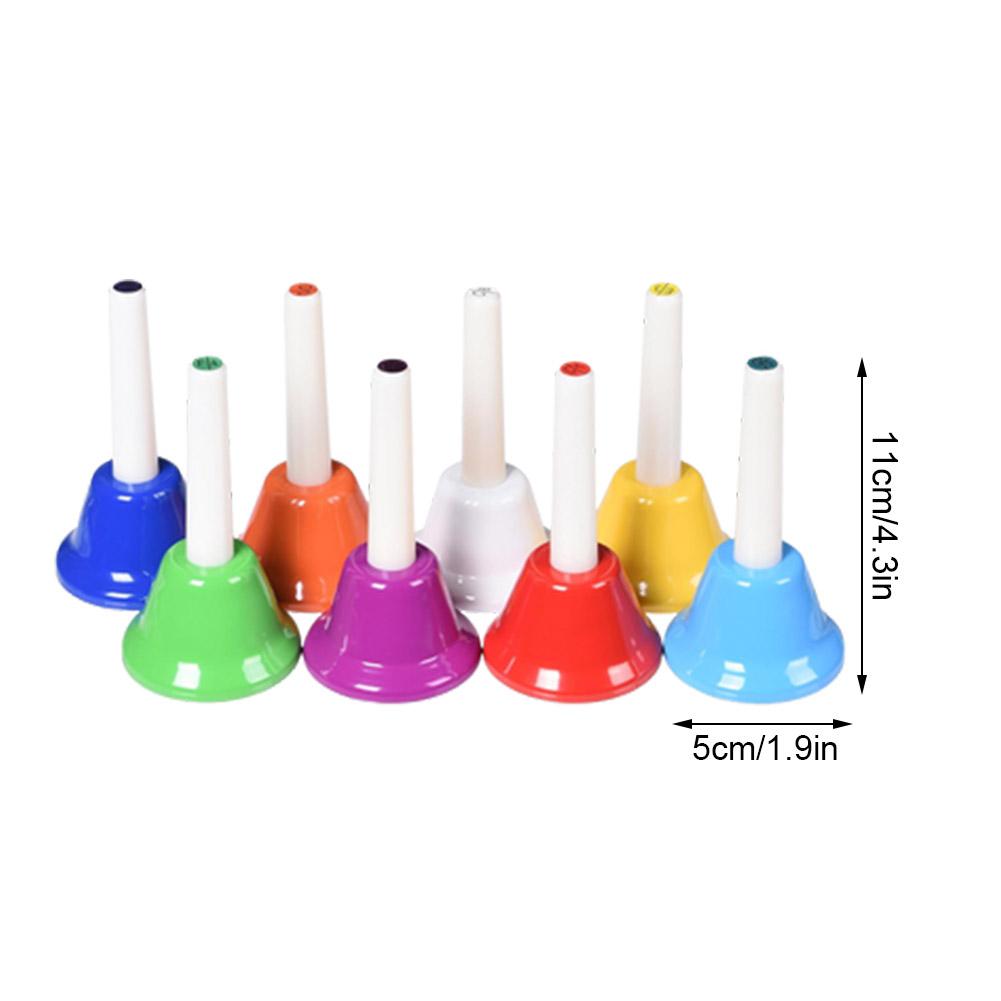8Pcs Hand Bells Set, Colorful Diatonic Metal Bells Party Bells Hand Percussion For Classroom X7S1