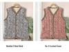 Mom's Floral Fleece-Lined Vest: Small, Cotton Sleeveless Jacket for Autumn/Winter Warmth, Princess Style