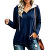 Women's Lightweight V-Neck Long Sleeve Hoodie Casual Pullover