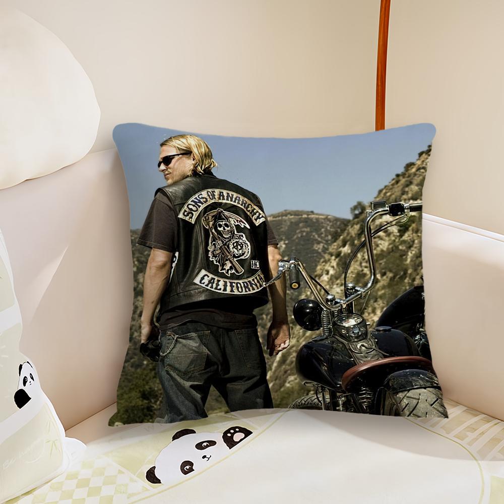 Hot Tv S-Sons Of A-Anarchy Pillow Case Living Room Sofa Cushion Cover Suitable For Home Bedroom Room Decoration