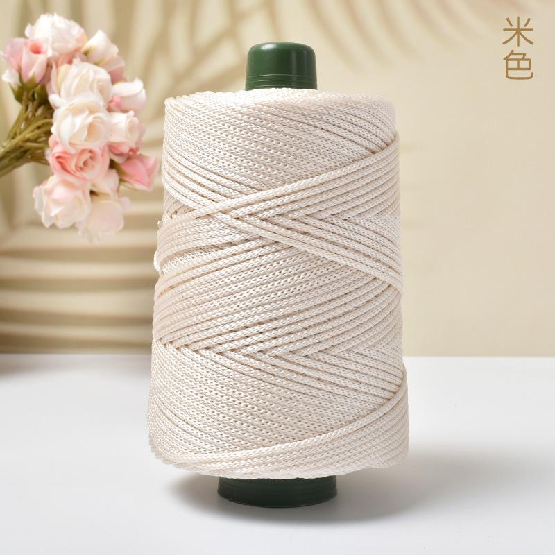 Light-Weight Ice Silk Yarn for Summer DIY Hand-Woven Sun Hat Bag Shoes Cushion Craft Rope Hollow Wool Crocheting Cushion