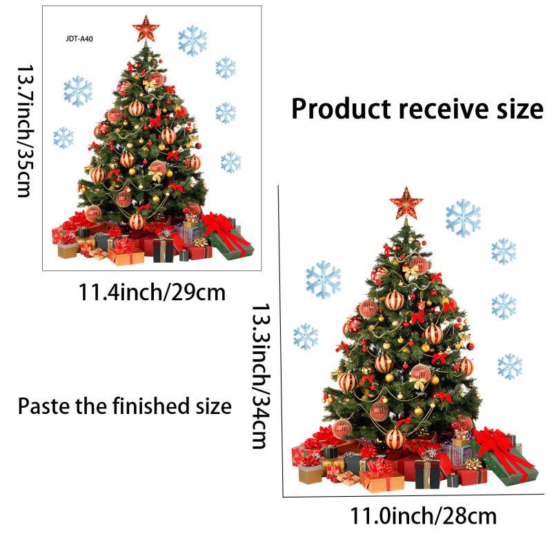 Festive Xmas Tree & Holiday Decor Window Stickers