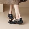 New women's low-top shoes, light-mouth low-heeled small leather shoes, round-head women's single shoes, black casual rubber soles for all seasons
