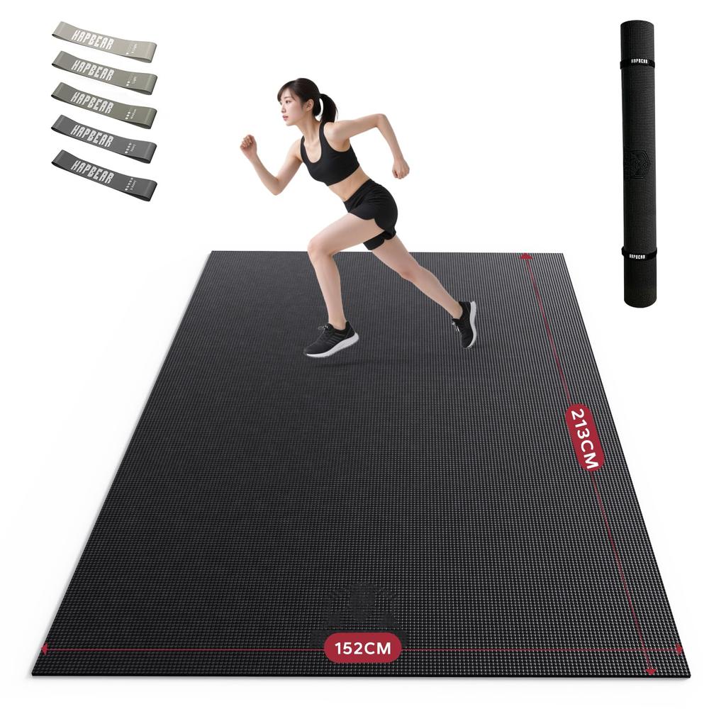 HAPBEAR Exercise 8mm Yoga Training Mat for Home Gyms and Stylish Color Mat, Thick, Large, Mat, High-Density PVC, Non-Slip, Soundproof,