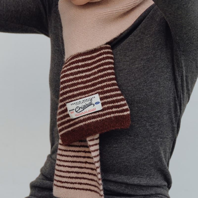 BENSIMON COLOR BLOCK KNIT MUFFLER - 4color