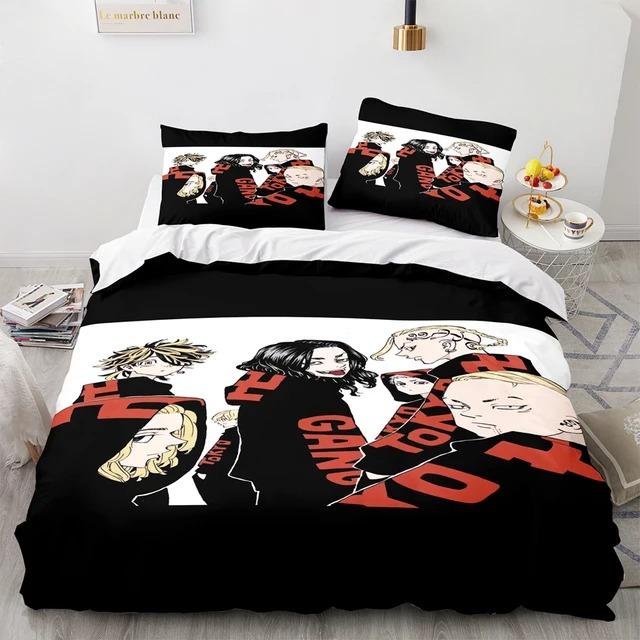 Anime Bedding Sets Tokyo Revengers USEuropeUK Size Quilt Bed Cover Pillow Case 2-3 Pieces Sets Adult Children Duvet Cover