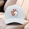 Cute Bear Couple Sandwich Baseball Cap Adjustable Duck Tongue Hat For Men Women Travel Sports Fishing Gift