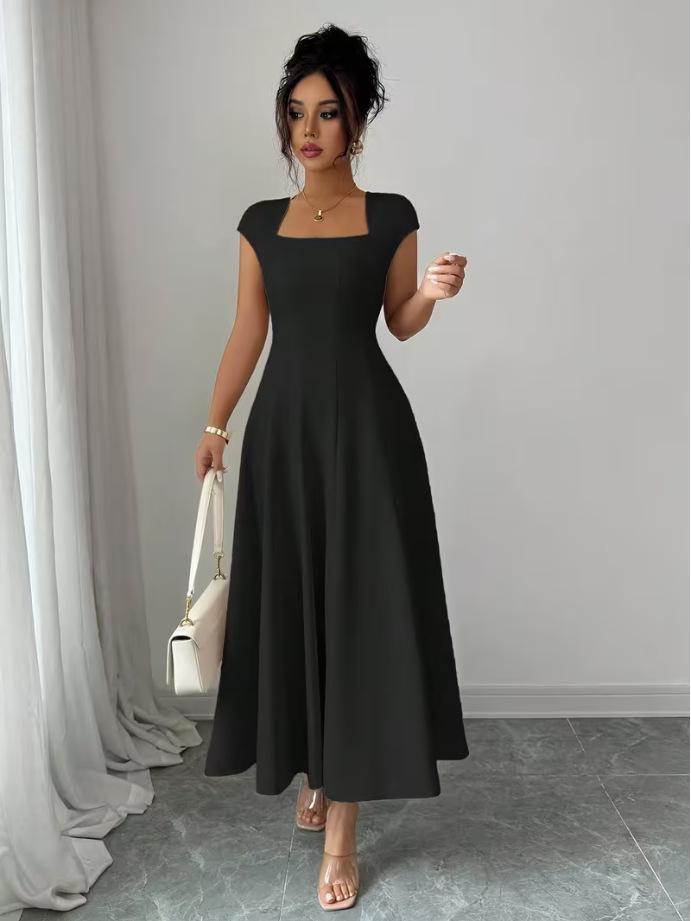 2026 Elegant European & American Slim-Fit A-Line Dress