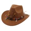 Hot-Selling Western Cowboy Hat Ethnic Style Stage Hat Warped Edge Fedora Hat British European And American Style