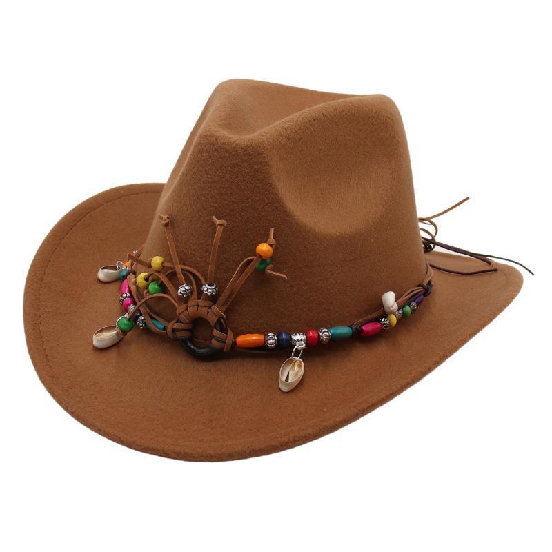 Hot-Selling Western Cowboy Hat Ethnic Style Stage Hat Warped Edge Fedora Hat British European And American Style