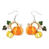 Cute Acrylic Pumpkin Drops 1 Pair Drop Earrings, 2D Fall Harvest Dangle Earrings Charming Holiday Party Jewelry for Women, Halloween Thanksgiving with