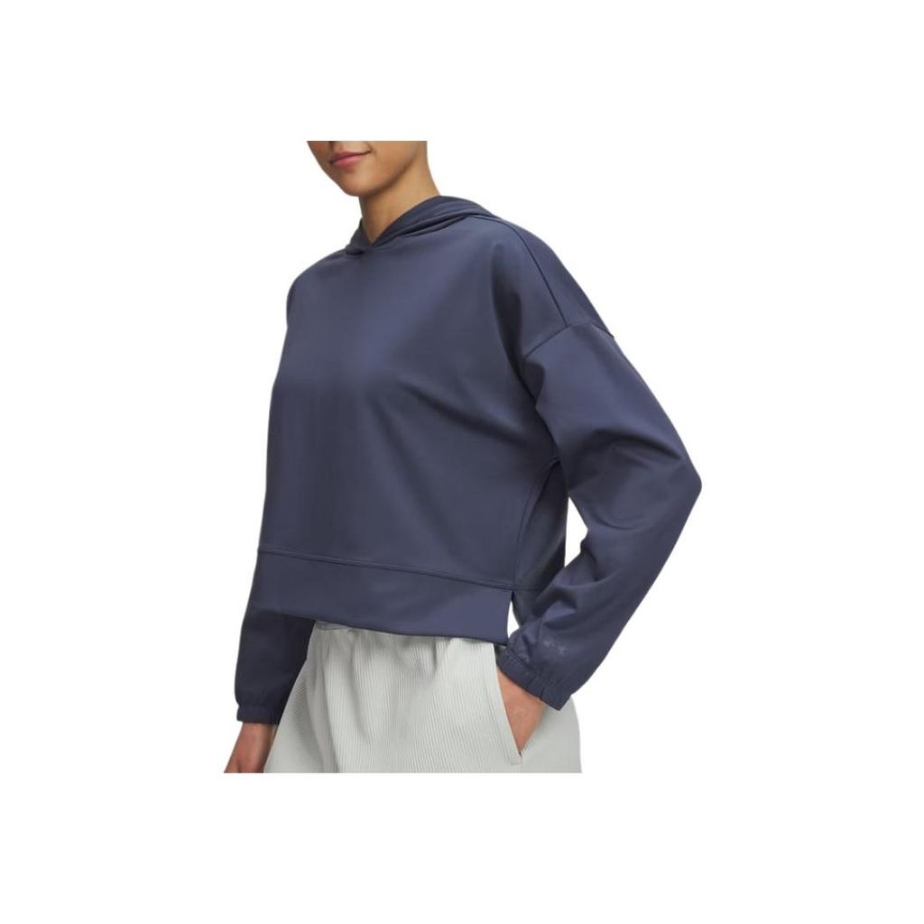 Under Armour Meridian Skin-Friendly Fashionable Versatile Solid Color Simple Sweatshirt Women sweatshirt Storm-Gray 1389784-044