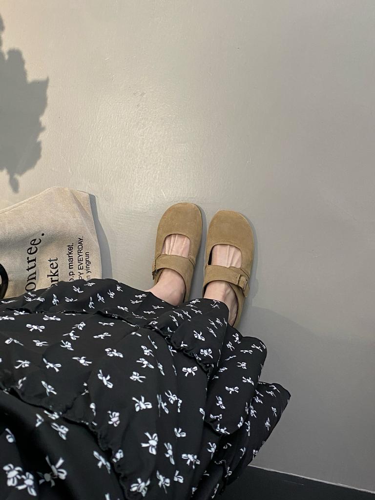 Spring new platform Boken shoes Korean version of casual style big head cute and ugly half-drag Muller shoes women's empty shoes women