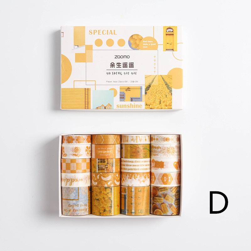 20 pezzi/set Nastri adesivi adesivi Nastri decorativi per cancelleria Washi Tape Nastro adesivo per pianificatore fai-da-te