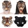 Leopard Mask Halloween Half Face Funny Mask Leopard Cosplay Carniva Mask Dress Up Women Cosplay Mask For Masquerad