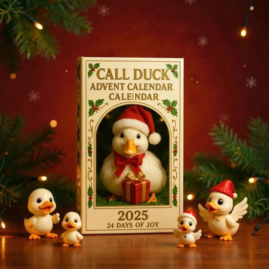Yousheng Call Duck Advent Calendar 2025 24 Days Acrylic Ornaments with Festive Costumes Christmas Countdown Decor for Tree & Animal Lovers Holiday