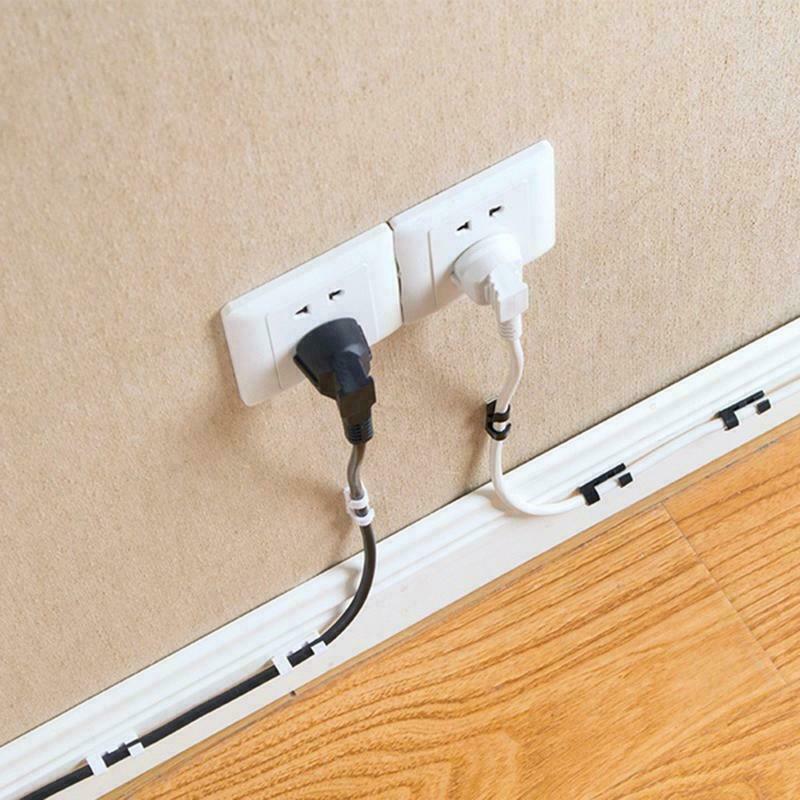 20/60/100PCS Strong Self-Adhesive Cable Clips Organizer USB Cable Organizer Clips Wire Holder Earphone Mouse Cord Clip Protector