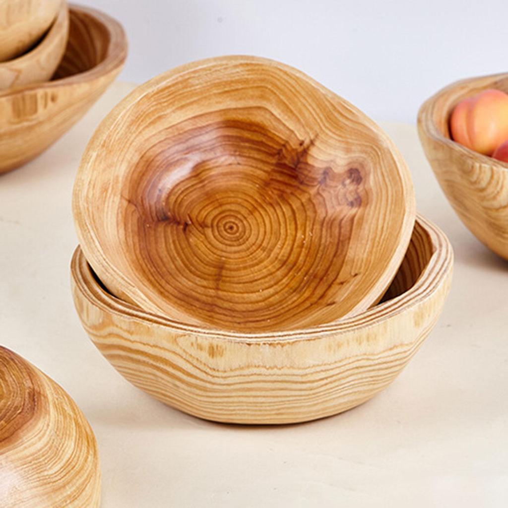 Salad Bowl Noodle Bowl Food Storage Mixing Serving Bowl Soup Bowl Anti-scalding Wooden Bowl Dessert Fruit Salad Mixing Rice Bowl