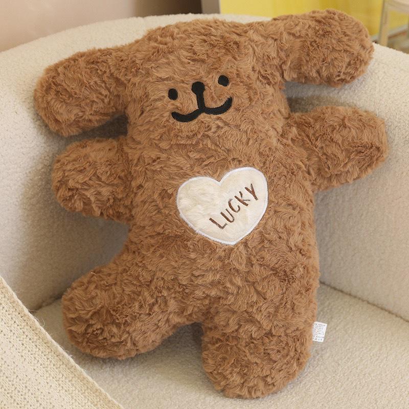 Lucky Heart Dog Plush Pillow: Comforting Puppy Doll Backrest for Sleep and Companionship