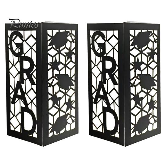 

2/4 шт. 2025 Випускні Декоративні коробки Центральні елементи столу Коробки Випускні абажури Коробки для квіткових композицій для випускної вечірки в середній школі 2pcs B